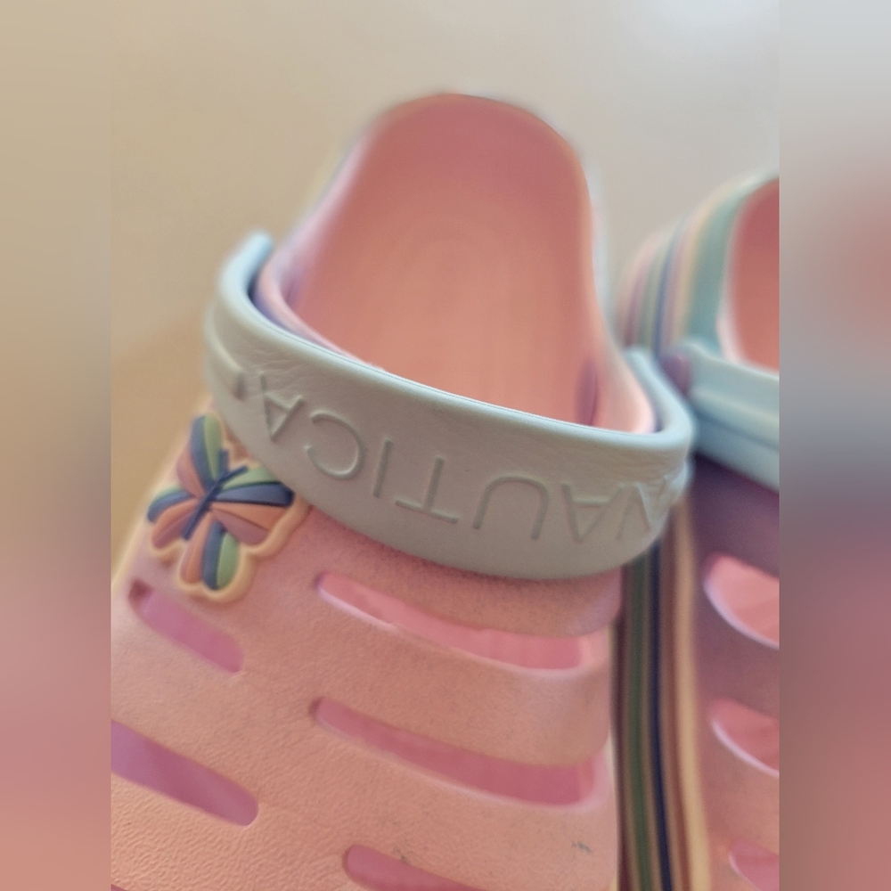 Nautica Kids Pastel Clog with Butterfly Accent. Little Girls 12 - Picture 7 of 14